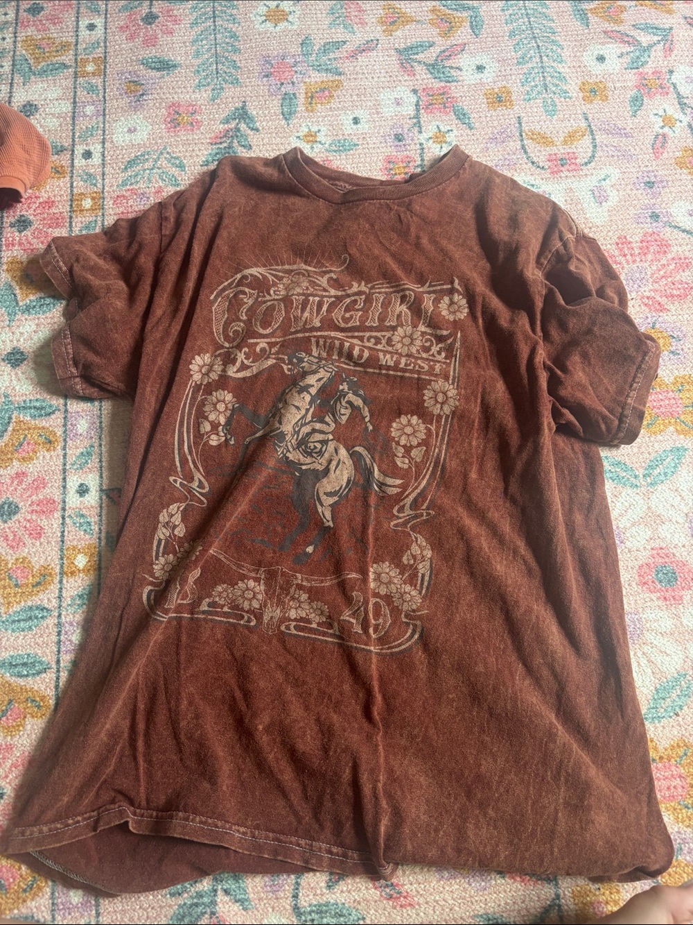Cowgirl Wild West Graphic Tee - Brown